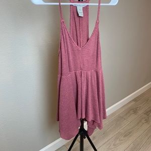 Knit Spaghetti strap shift babydoll top-L